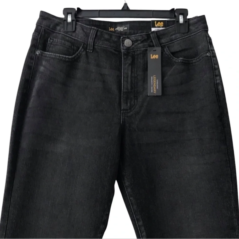 New! Lee Legendary Straight Leg Washed Black Jeans 12 Short